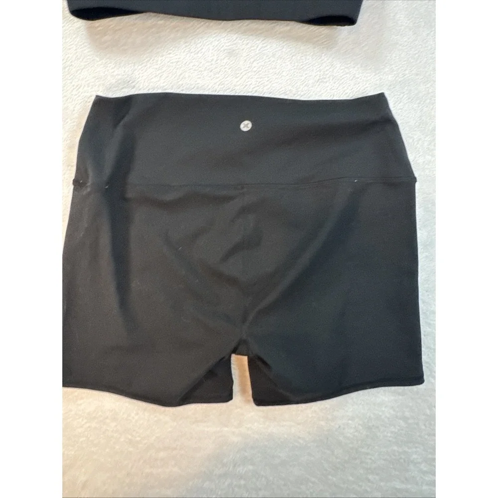 Gym‎ Bike Yoga Set Shorts +Cross Sport Bra Tracksuit Athletic Black Large